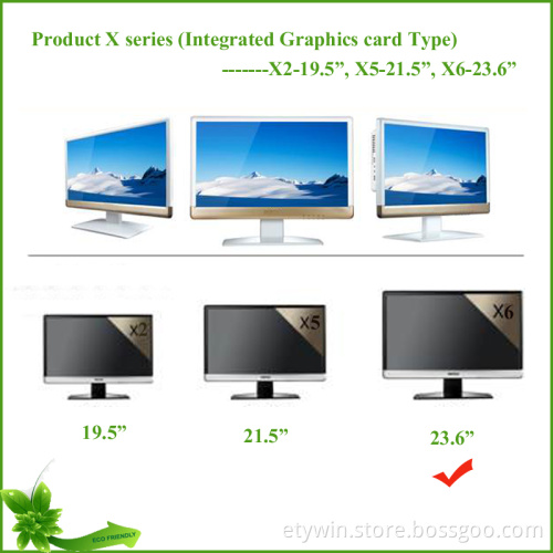 Made in China factory cheap integrated type assemble all in one pc case with 23.6 inch LED monitor for home/office